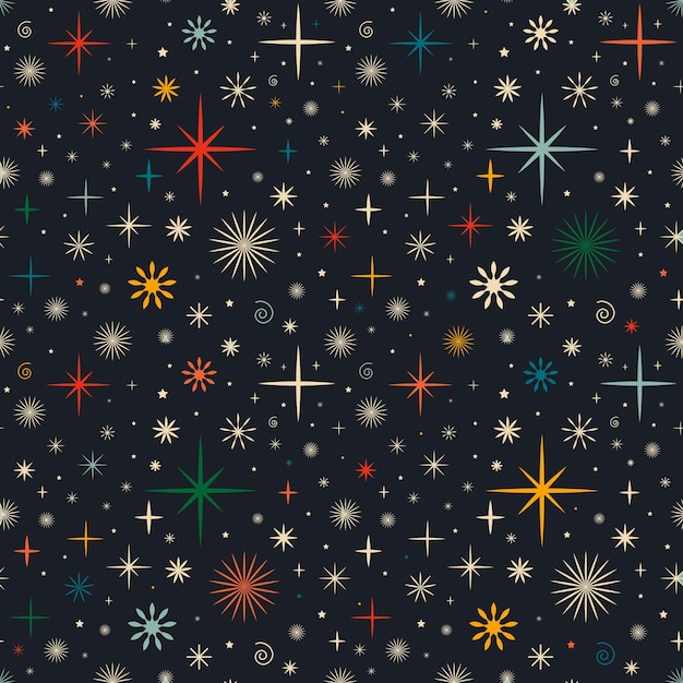 Navidad año nuevo de patrones sin fisuras con estrellas