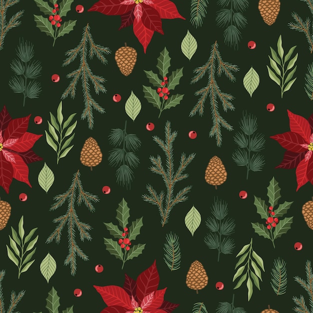 Navidad y año nuevo de patrones sin fisuras, vector fondo de Navidad.