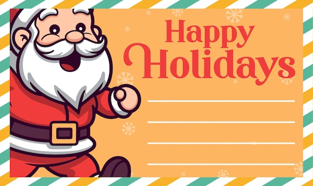 Navidad y Año Nuevo Tarjeta Vector Lindo Papá Noel en la temporada de invierno
