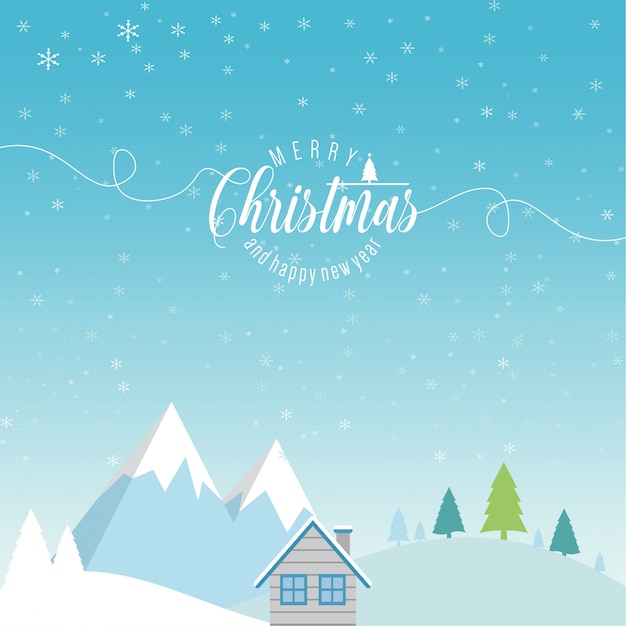 Navidad y año nuevo tipográficos