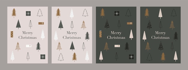 Navidad año nuevo vacaciones tarjetas de felicitación Vector ilustración de moda abstracta