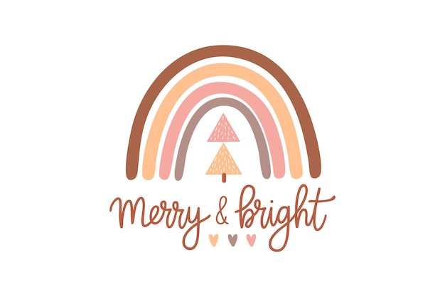 Navidad Boho alegre y brillante Diseño de camisetas SVG