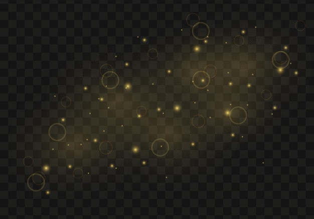 Navidad brilla bokeh luces efecto polvo chispas estrellas brillantes brillan sobre un fondo Vector