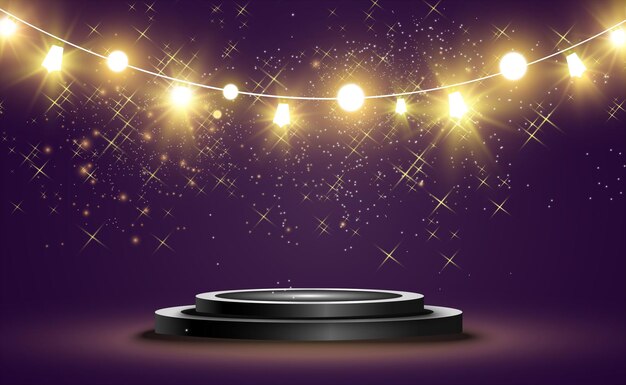 Navidad brillante, hermosas luces, elementos de diseño. Luces brillantes para el diseño del saludo de Navidad