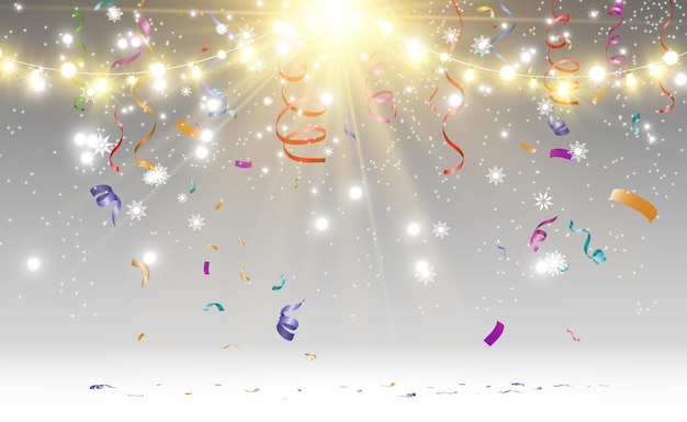 Navidad brillante, hermosas luces, elementos de diseño. Luces brillantes para el diseño del saludo de Navidad
