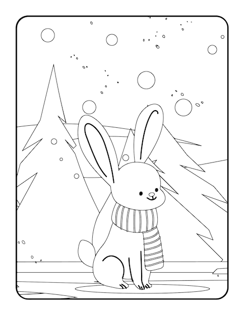 Navidad para colorear en invierno, Día de San Valentín para colorear para niños. Página para colorear de amor, libro para colorear