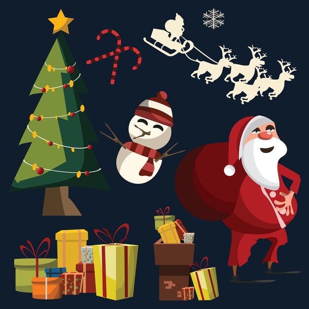 Vector navidad conjunto ilustración vectorial