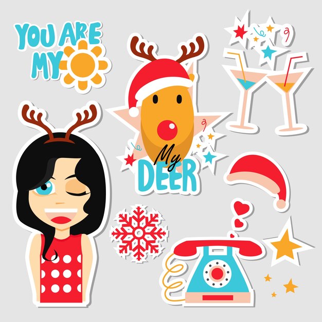 Navidad conjunto de pegatinas