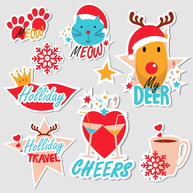 Navidad conjunto de pegatinas