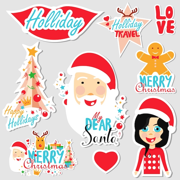 Navidad conjunto de pegatinas