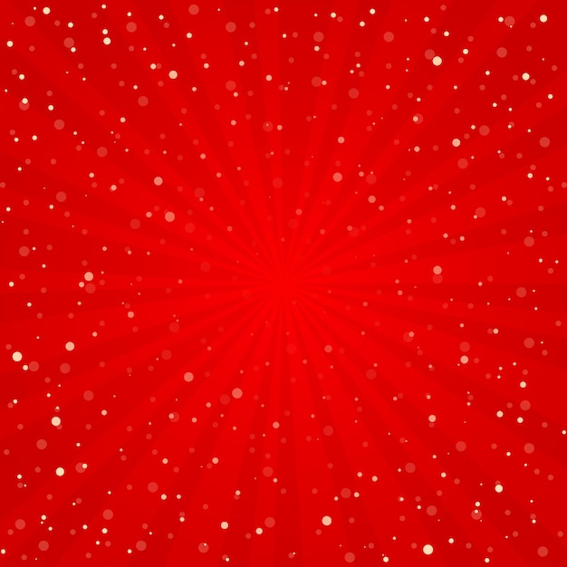 Navidad de copos de nieve grandes y pequeños en colores rojos de fondo
