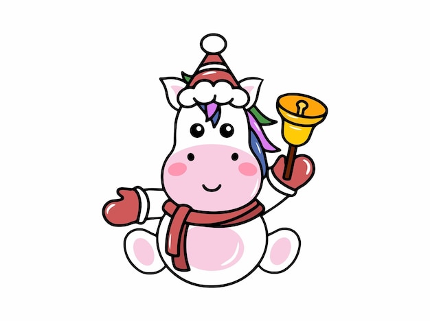 Navidad con dibujos animados de unicornio