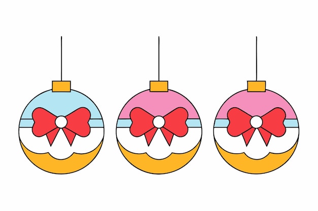 Navidad diferentes bolas con lazo