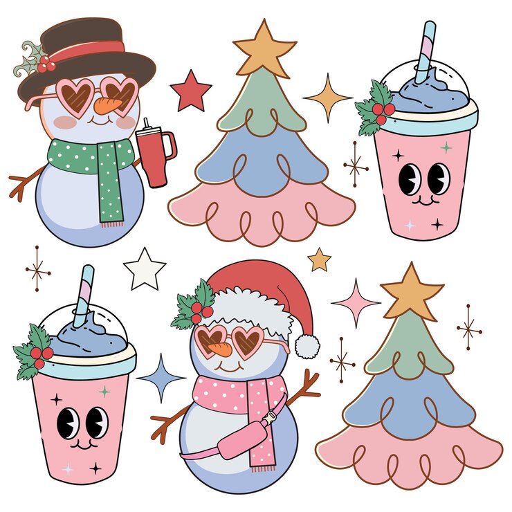 Navidad divertida retro rosa Navidad fiestas bonitas felices fiestas vintage rosa Santa cl