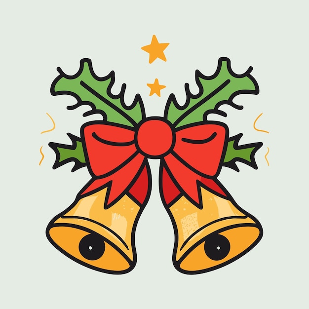 Navidad dos campanas Ilustración vectorial