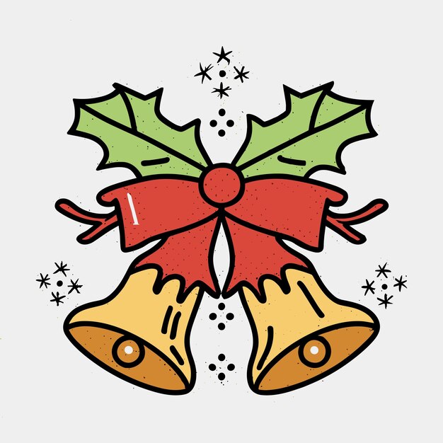 Navidad dos campanas Ilustración vectorial