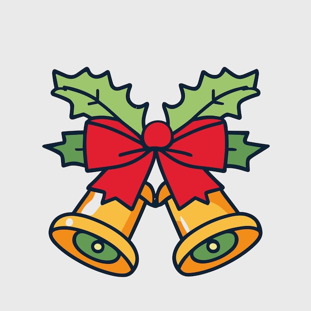 Navidad dos campanas Ilustración vectorial