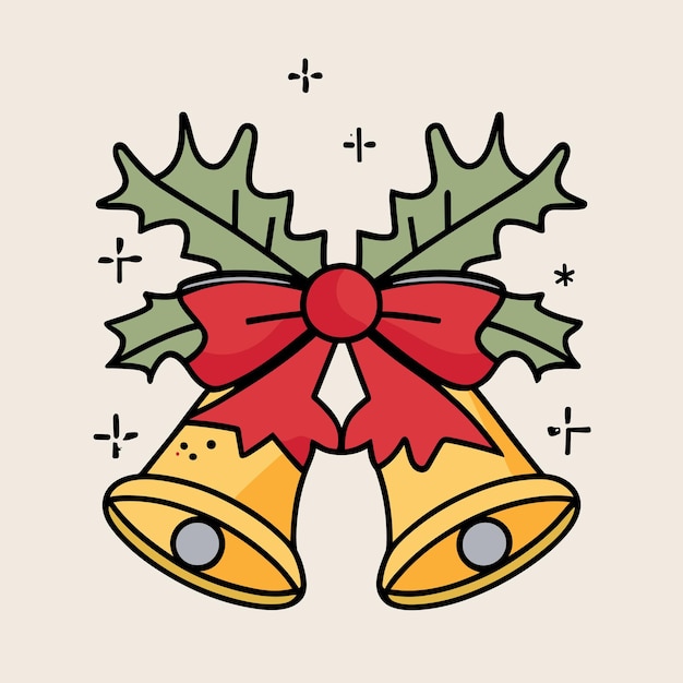 Navidad dos campanas Ilustración vectorial