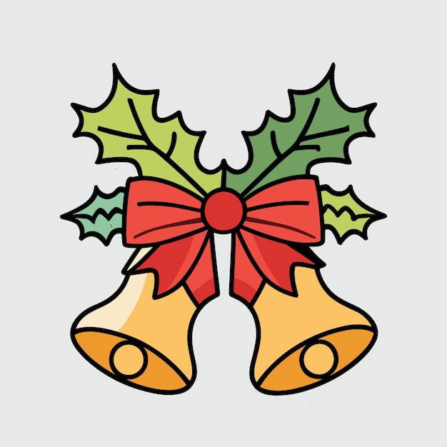 Navidad dos campanas Ilustración vectorial