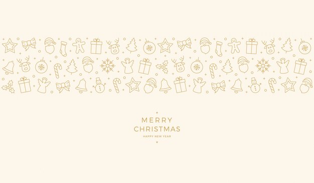 Navidad elemento iconos oro banner fondo
