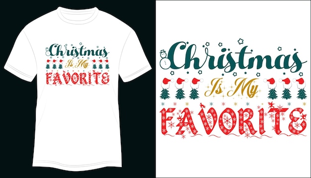 La Navidad es mi ilustración de Vector de diseño de camiseta favorita