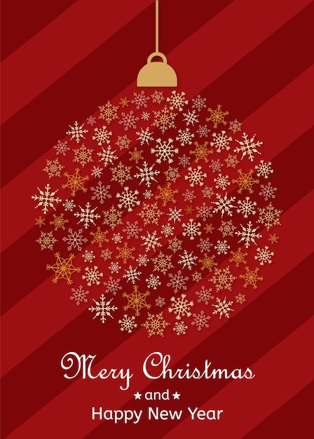 Navidad esfera copos de nieve feliz navidad banner