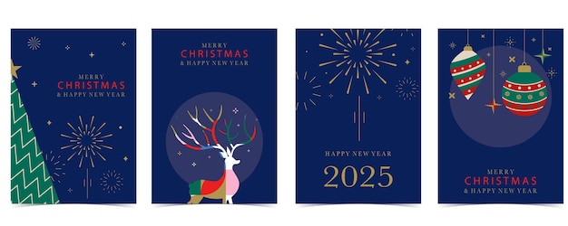 Navidad y feliz año nuevo de fondo con diseño vertical geométrico para A4