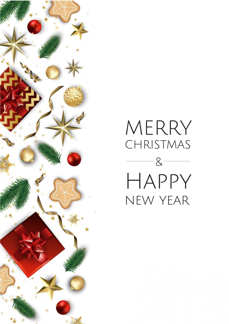 Vector navidad y feliz año nuevo fondo con marco decorativo