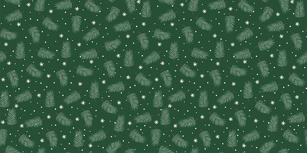 Navidad y Feliz Año Nuevo de patrones sin fisuras Ramas de abeto copos de nieve nieve Símbolos de Año Nuevo Estilo retro de moda Diseño vectorial