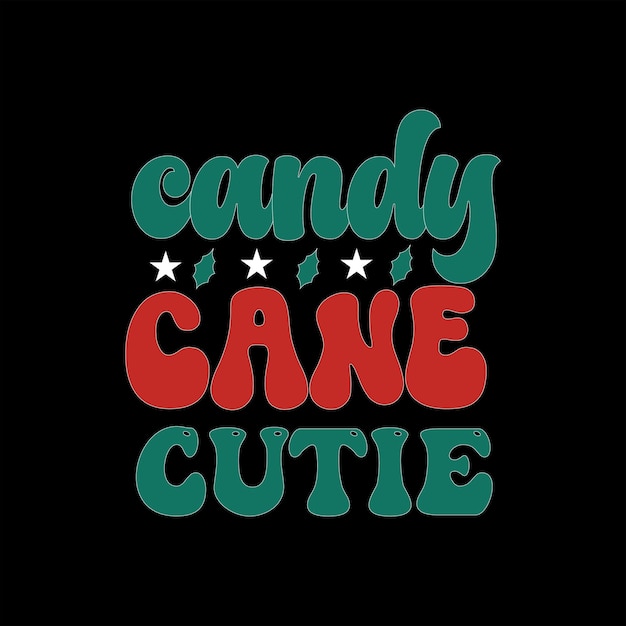 Navidad feliz y brillante diseño retro con árbol de Navidad dibujado a mano tipografía buena para imprimir
