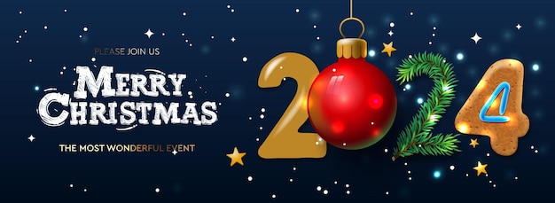 Navidad horizontal y feliz año nuevo banner carteles de vacaciones tarjetas encabezados vector de sitio web