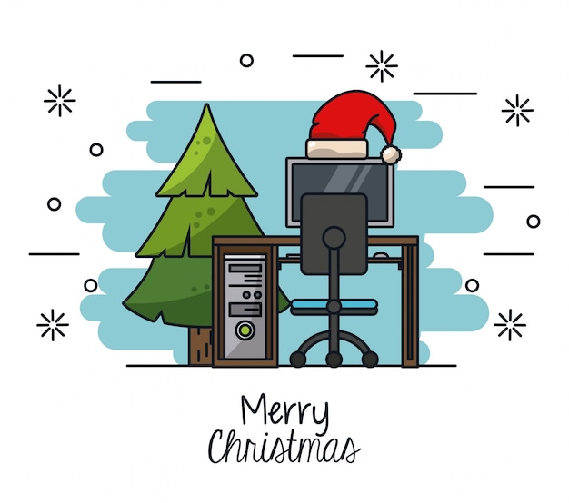 Navidad en la ilustración de la oficina