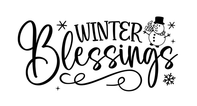 Navidad invierno bendiciones letras citas refranes caligrafía tarjeta de felicitación vector ilustración