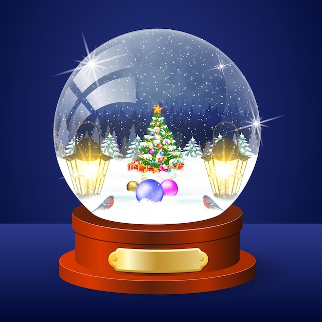 Navidad invierno paisaje globo