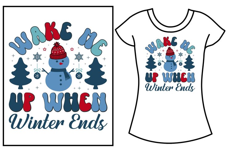 Vector navidad invierno tipografía de nieve gráficos vectoriales diseño de camisetas