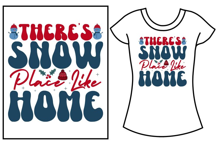Vector navidad invierno tipografía de nieve gráficos vectoriales diseño de camisetas