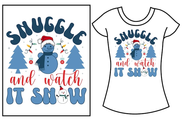Navidad Invierno Tipografía de nieve gráficos vectoriales diseño de camisetas