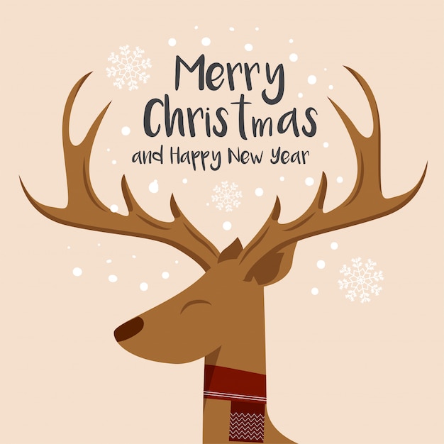 Navidad lindo ciervo. Feliz navidad y próspero año nuevo.