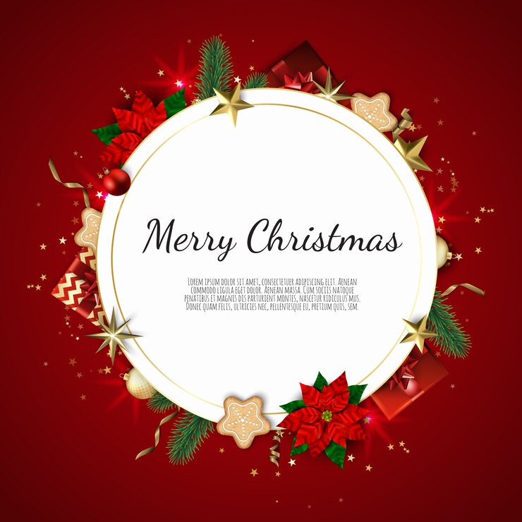 Vector navidad con marco decorativo