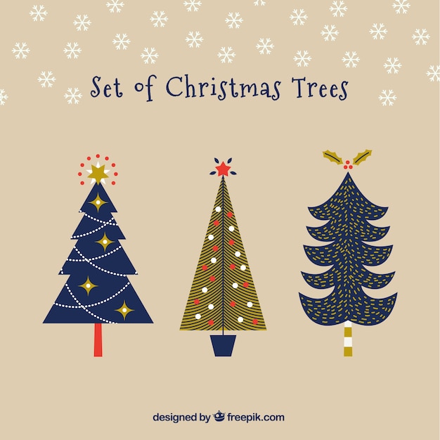 Navidad moderna conjunto del árbol