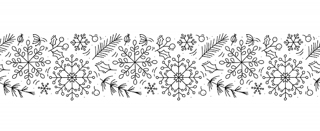 Navidad monoline escandinavo ornamento de patrones sin fisuras