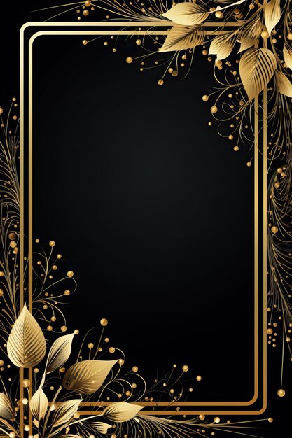 Vector navidad oro marco negro fondo patrón de borde amarillo brillante tema de invierno noel