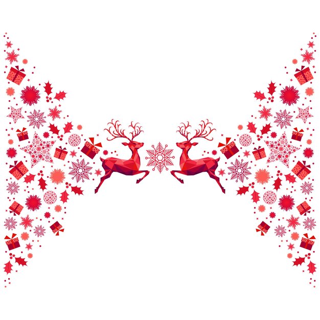 Navidad patrón rojo Feliz año nuevo fondo Navidad renos regalos copos de nieve