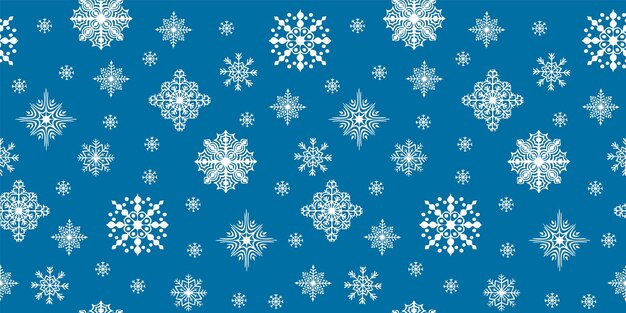 Navidad de patrones sin fisuras con copos de nieve dispersos. Ilustración vectorial