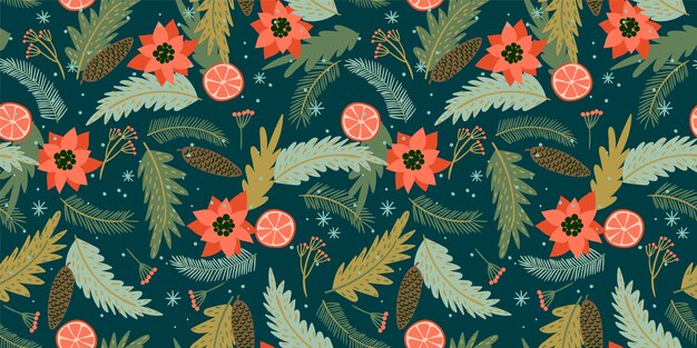 Navidad de patrones sin fisuras. Estilo retro de moda.