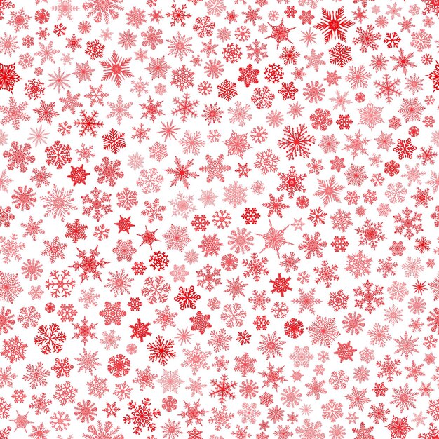 Navidad de patrones sin fisuras de pequeños copos de nieve, rojo sobre blanco