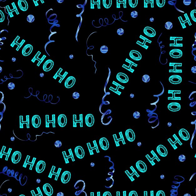 Navidad de patrones sin fisuras con texto ho ho ho con fondo rojo Letras de mano saludo Navidad Santa risa Hohoho patrón Fondo vectorial con palabras escritas a mano ho
