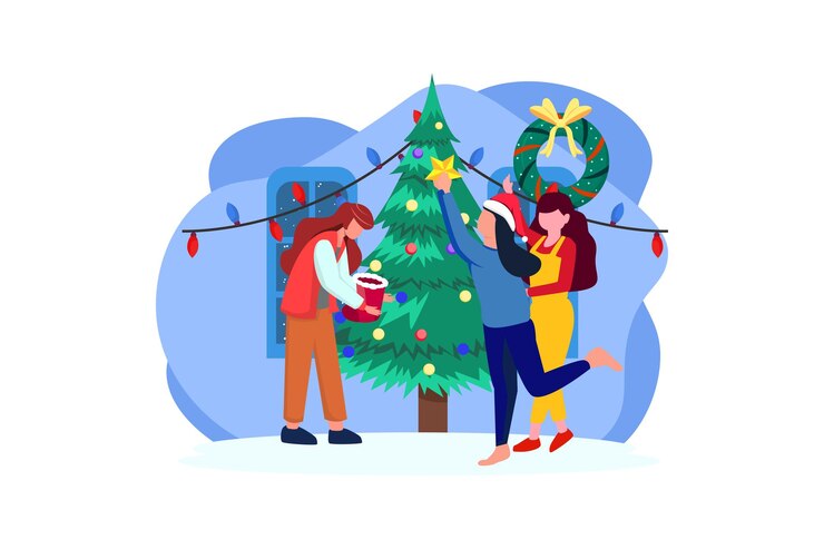 Vector navidad regalo fiesta diseño plano