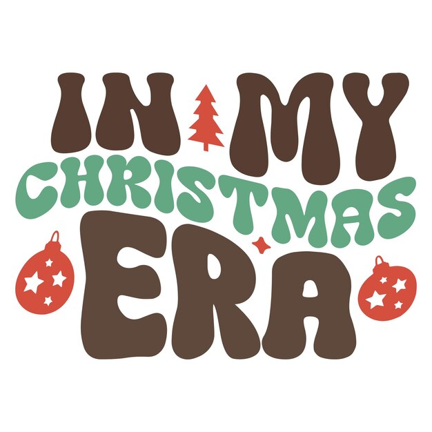 Navidad Retro SVG Tipografía Vector Diseño ilustrado