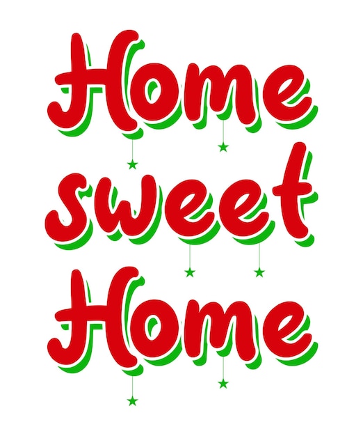 Navidad saludo tipografía festivo dulce hogar letterin diseño vector